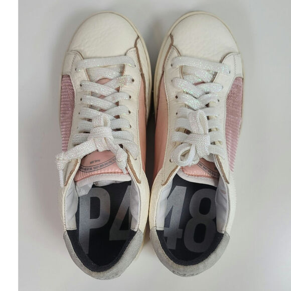 P448 JOHN BS KEPLER LEATHER SNEAKERS IN PINK, SZ 41/ US 10.5-11 - Picture 6 of 16